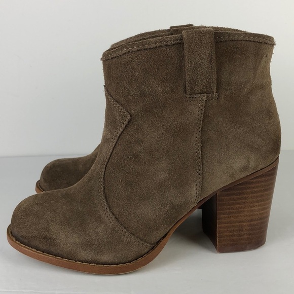 Splendid Lakota Brown Suede Heeled Ankle Boots 6.5 - Picture 6 of 8